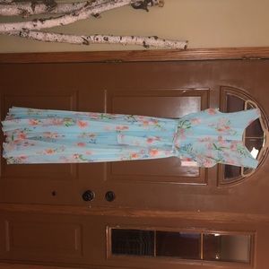 Premier Amour size 14, blue floral maxi dress. NWT